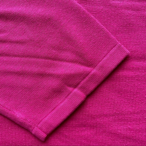 TanJay Lightweight 3/4 Sleeve Sweater - Hot Pink Cotton Knit - Picture 3 of 8